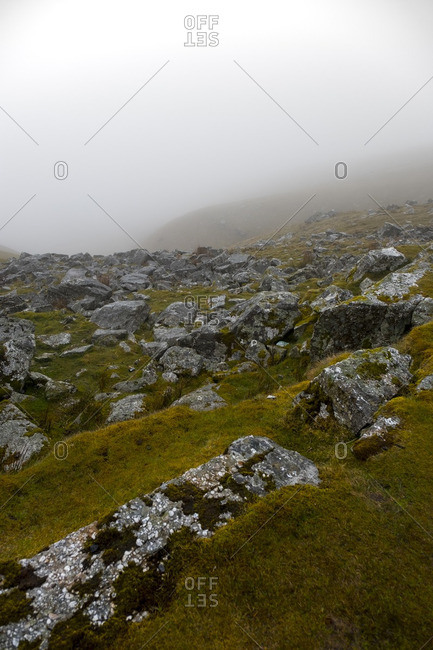 Rocky hillside in Brecon Beacons, Wales