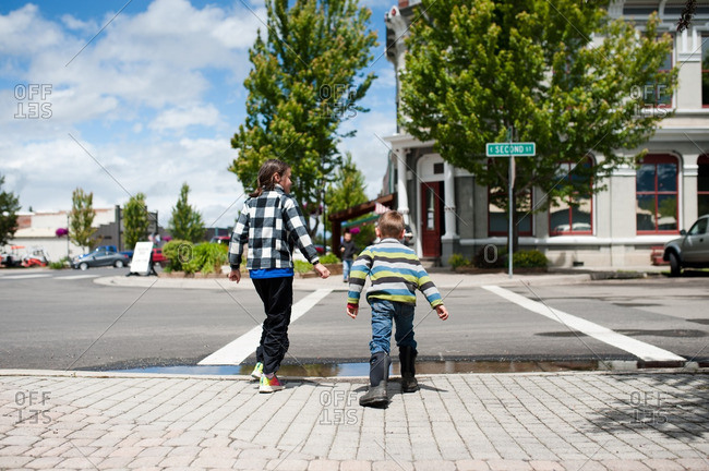 Kids Crosswalk Photos, Images and Pictures