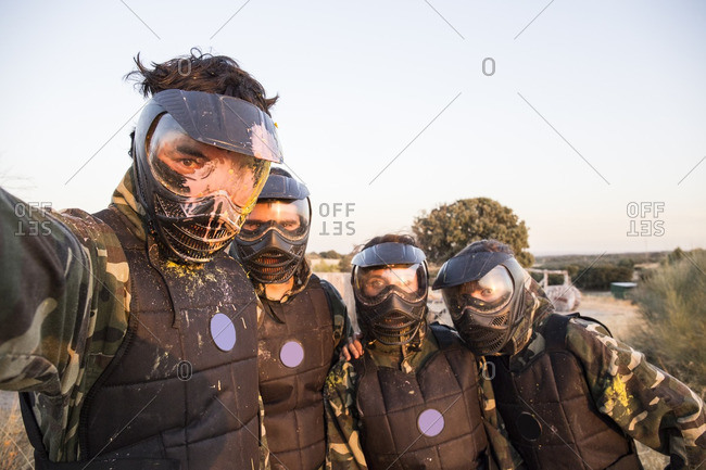 Selfie photo of paintball players