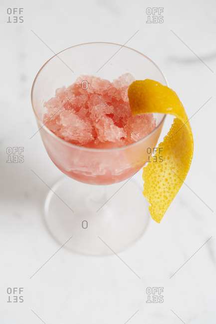 Frozen citrus dessert in cup