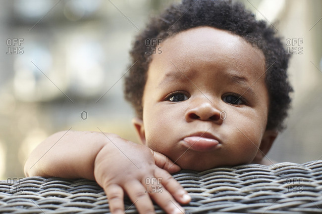 Pouting African American baby - Offset