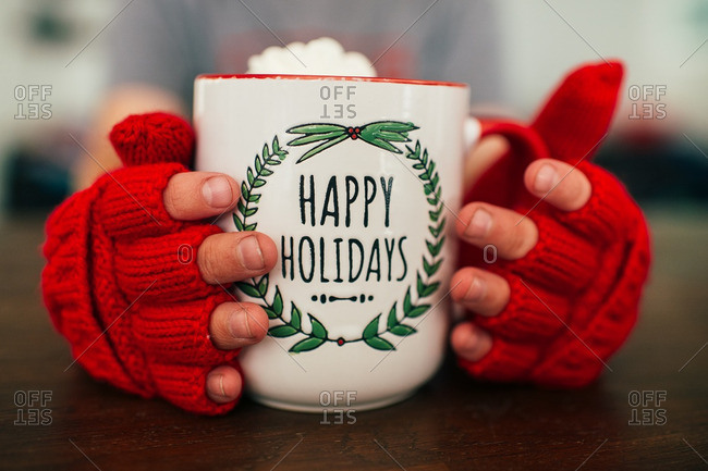 Mug And Thermos Of Hot Chocolate On A Cold Winter Day Stock Photo, Picture  and Royalty Free Image. Image 12627723.