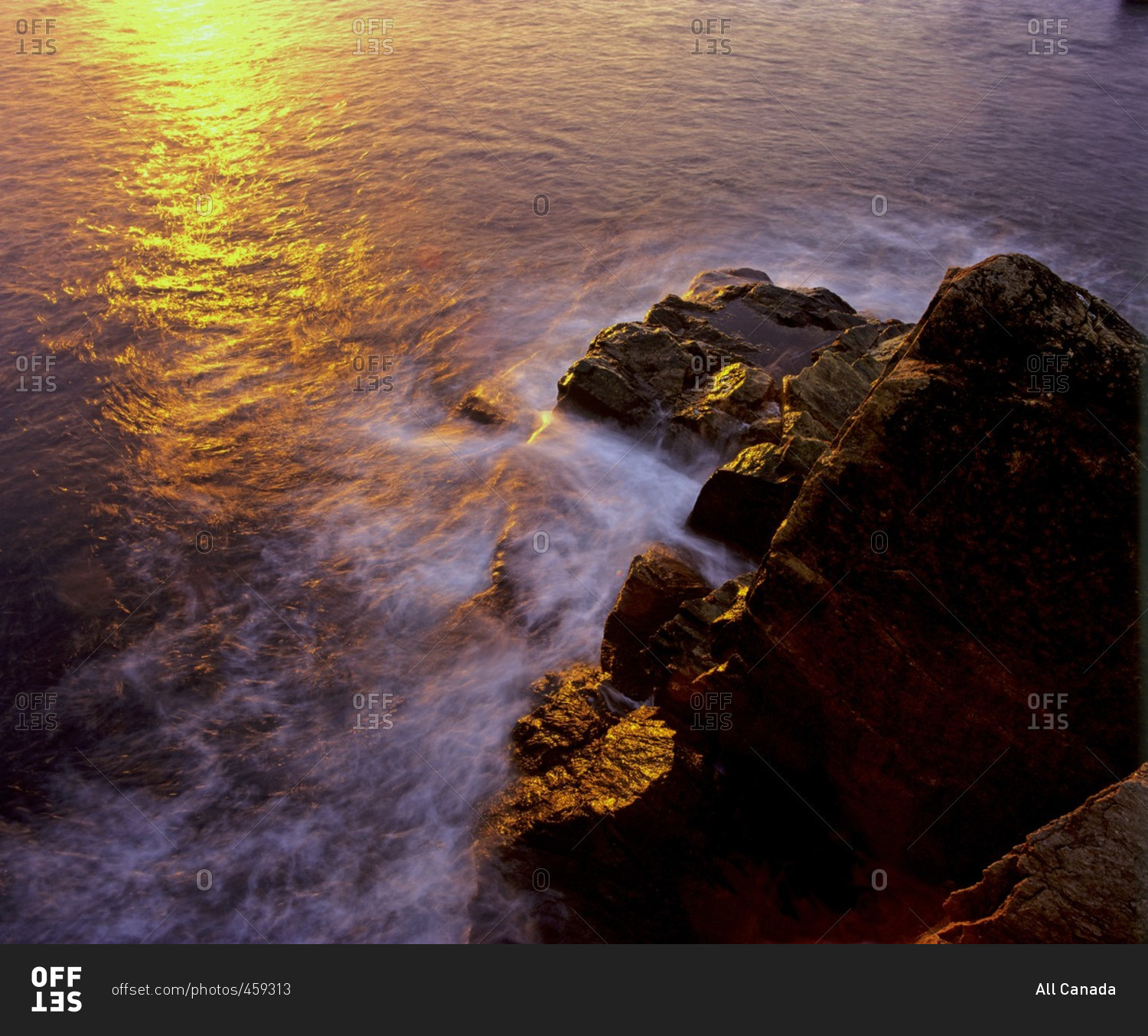 Peggy\'s Cove rocks at sunset. Nova Scotia, Canada