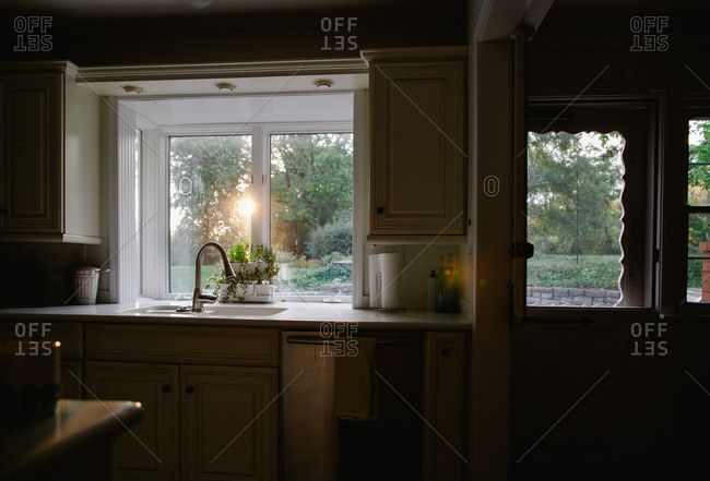 early morning light kitchen