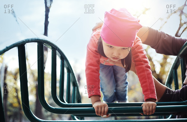 Father and daughter at playground