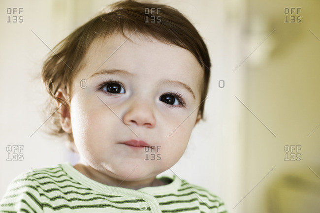Close up of Hispanic toddler's face
