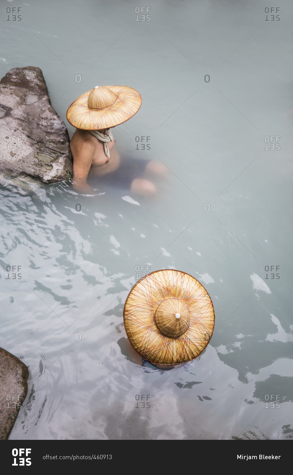 People bathing in the volcanic hot springs at Yangmingshan National Park