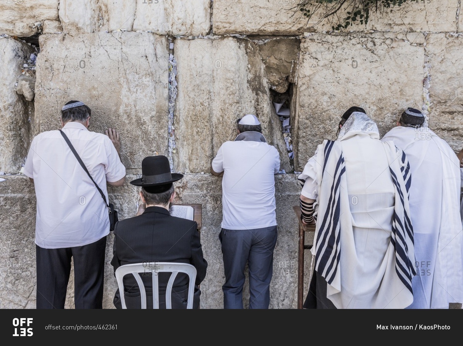 Old Town, Jewish Quarter, Western Wall (Wailing Wall), prayer of worshippers