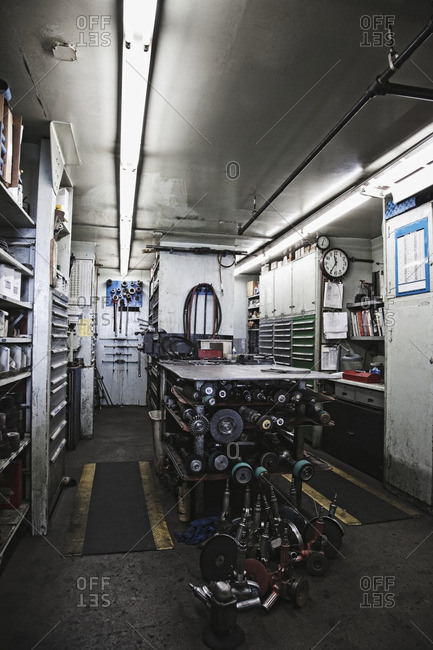 Pneumatic tools in a machine shop