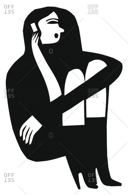 Illustration of a woman talking on a cell phone