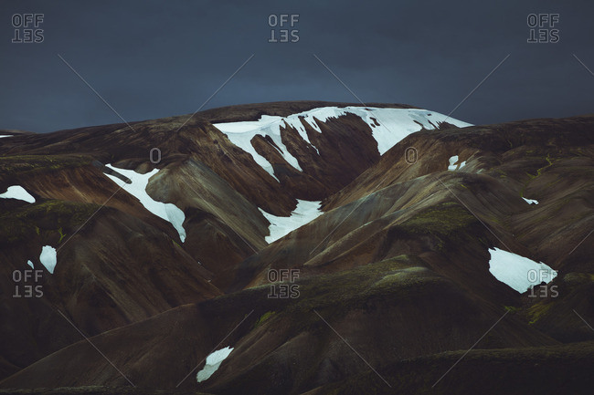 Snowy mountains in Landmannalaugar, Iceland
