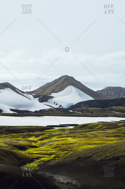 Mountains with mossy valley, Iceland