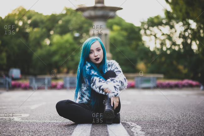 Blue hair punk girl - wide 2