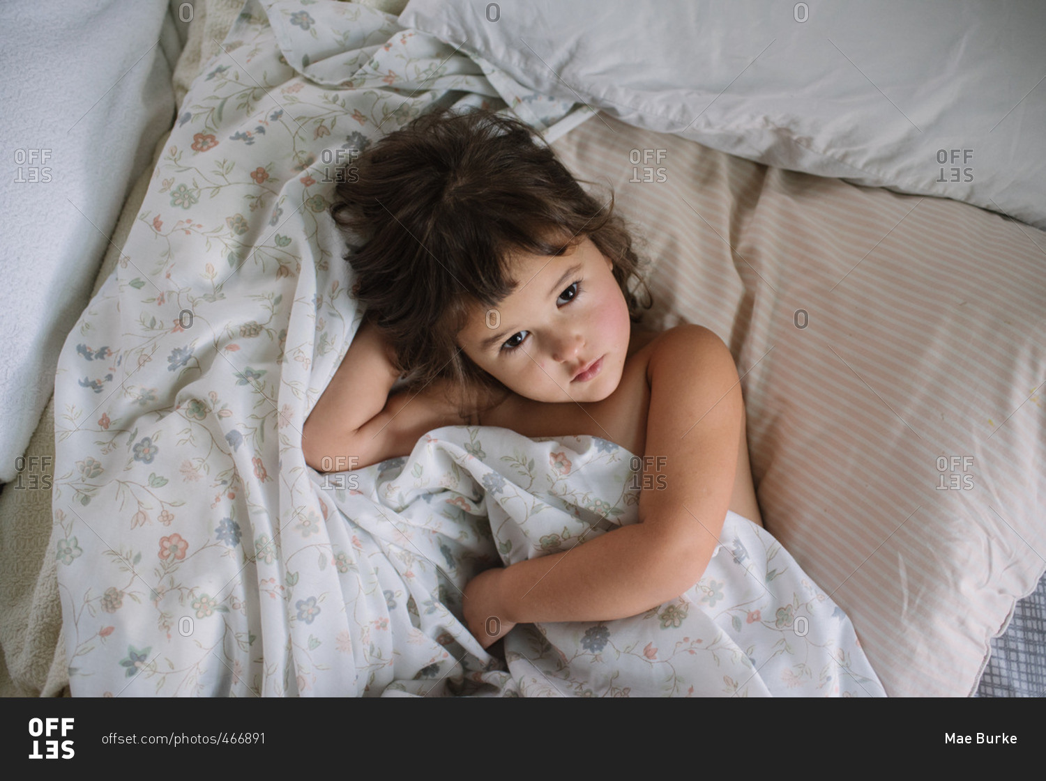 little-girl-lying-in-a-bed-wrapped-in-sheets-stock-photo-offset