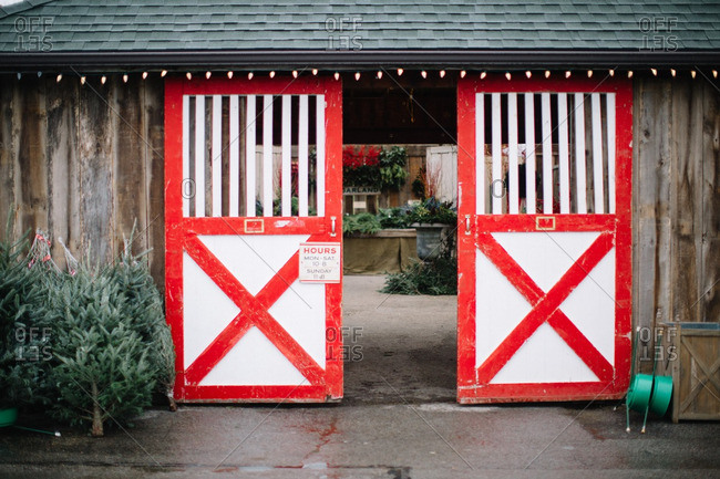 Red Barn Open Doors Stock Photos Offset