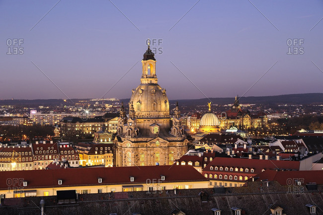 Germany- Dresden- Church of Our Lady in the evening