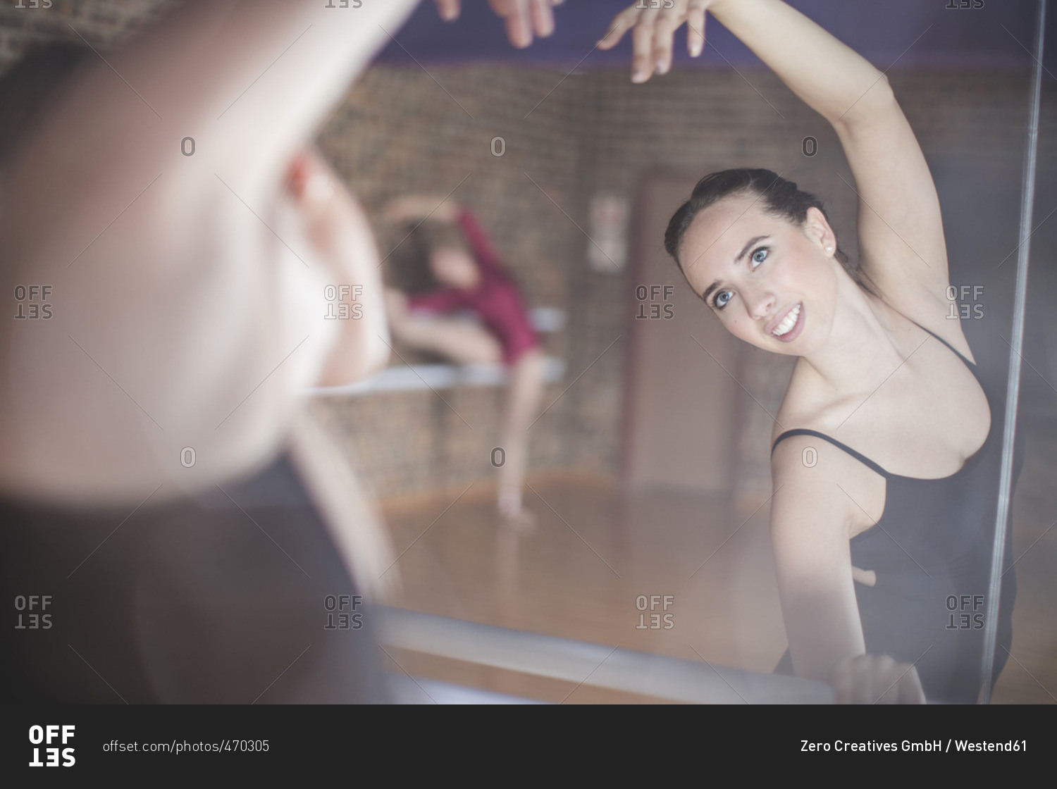 Ballet dancer exercising at studio