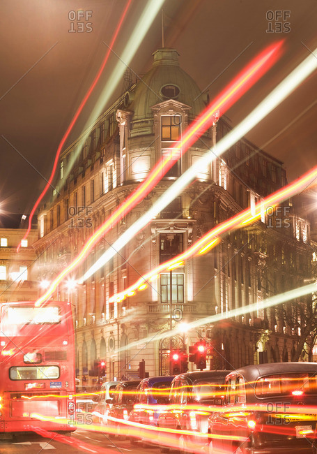 London street scene at night