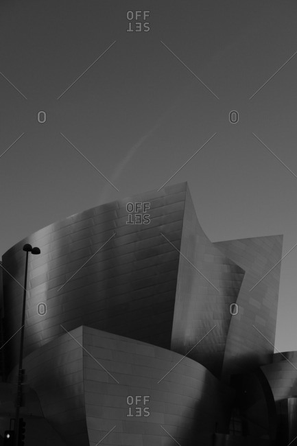 Los Angeles, California - December 9, 2016: Walt Disney Concert Hall in black and white