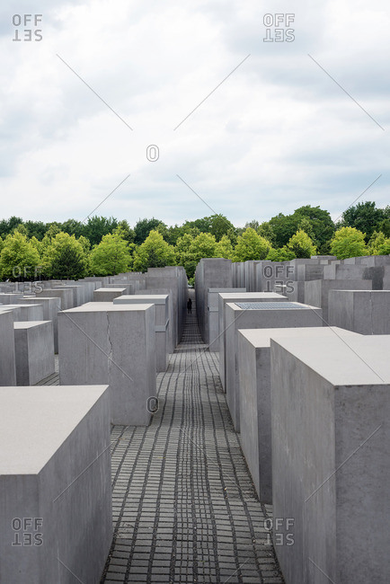 Berlin, Germany - June 18, 2015: Holocaust memorial in summertime