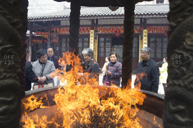 Fire Pit At The Jade Buddha Temple, Chinese Fire Pit