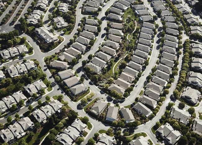 Aerial view of aerial view of suburbs