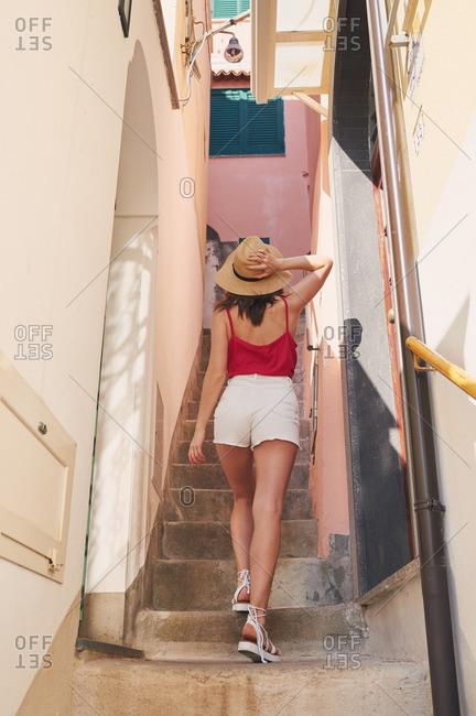 Woman travelling in beautiful Italy