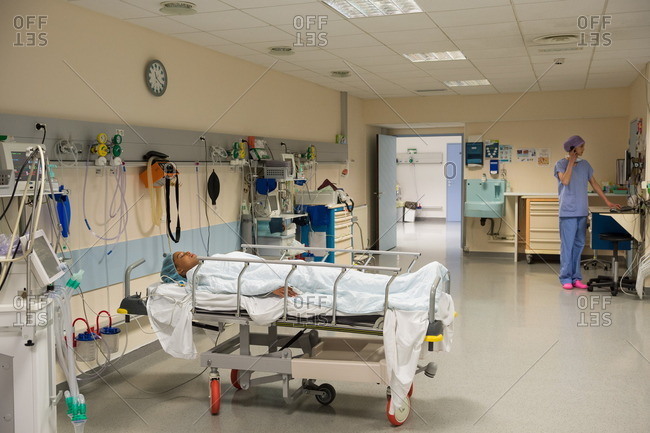 Female Patient In Recovery Room Stock Photo Offset