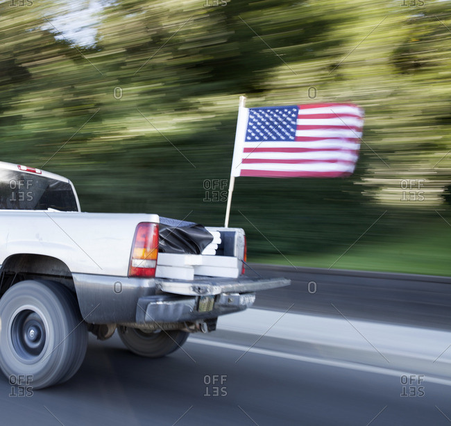 American flag on sale pickup truck