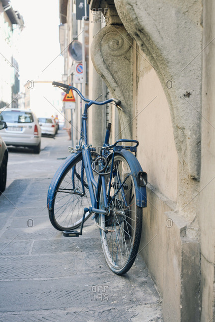 bike against wall