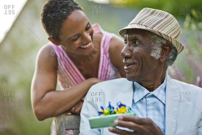 Premium Photo  Elderly woman receiving a gift from daughter