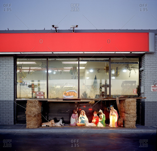 Neon Gas Station Stock Photos Offset