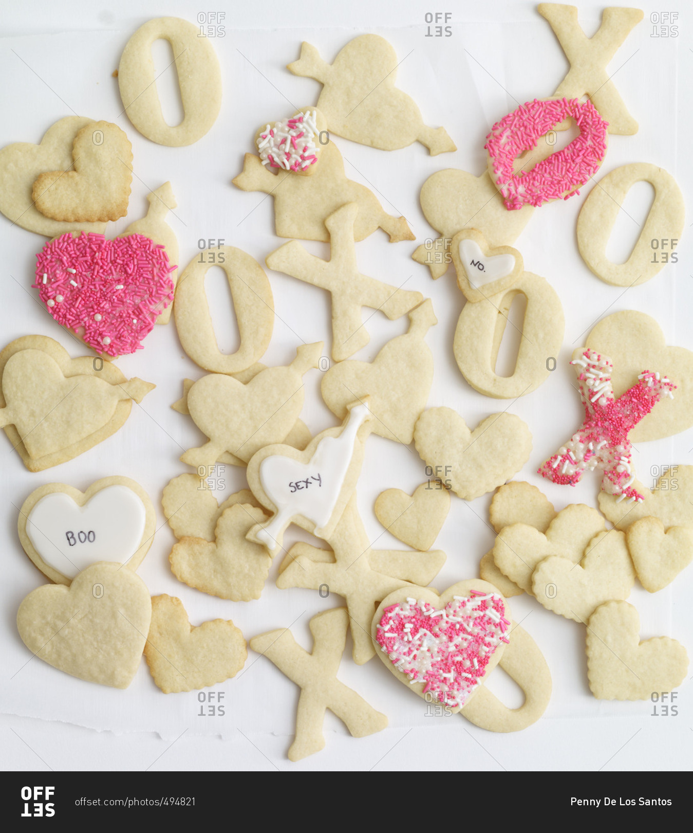 Valentine's Day cookies decorated with sprinkles and messages