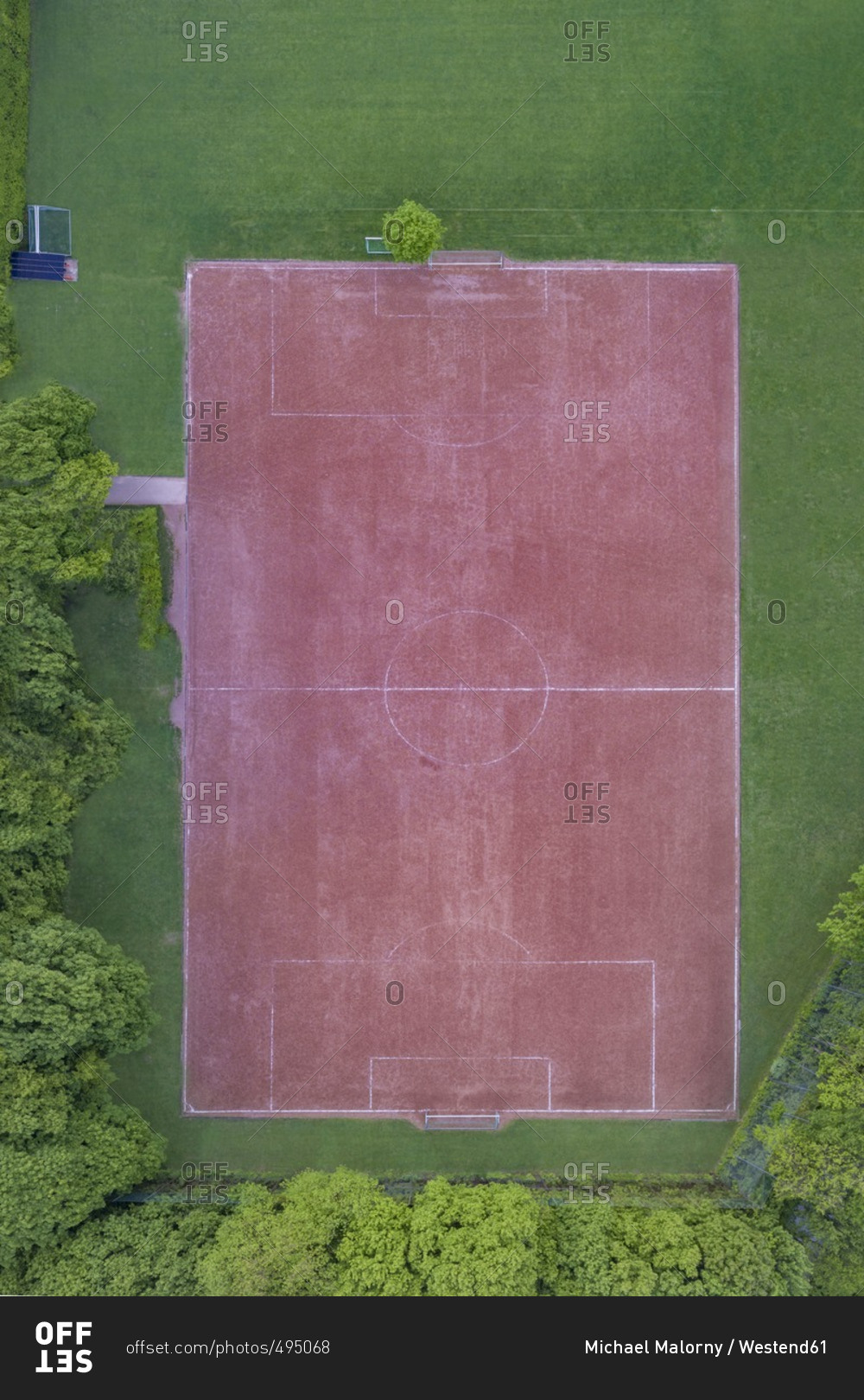 Empty football ground- top view