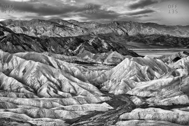 Eroded mountain ridges at Zabriskie Point, Death Valley