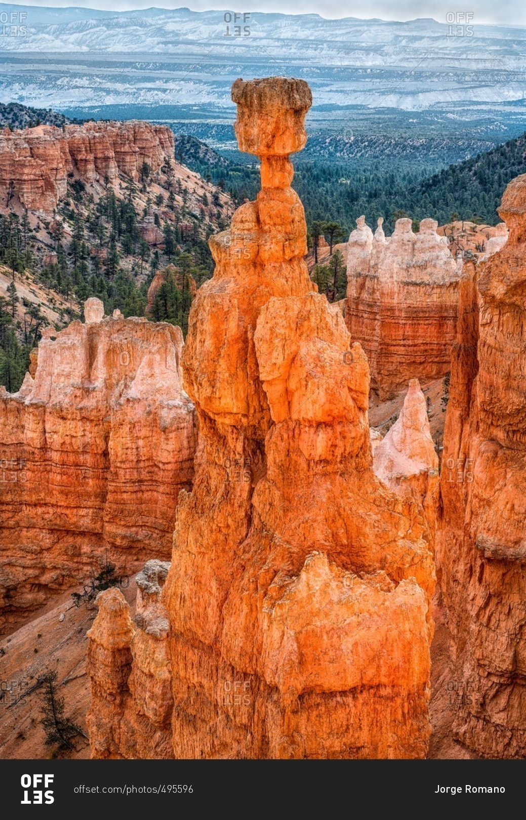 Thor\'s Hammer rock formation at sunset in Bryce Canyon National Park