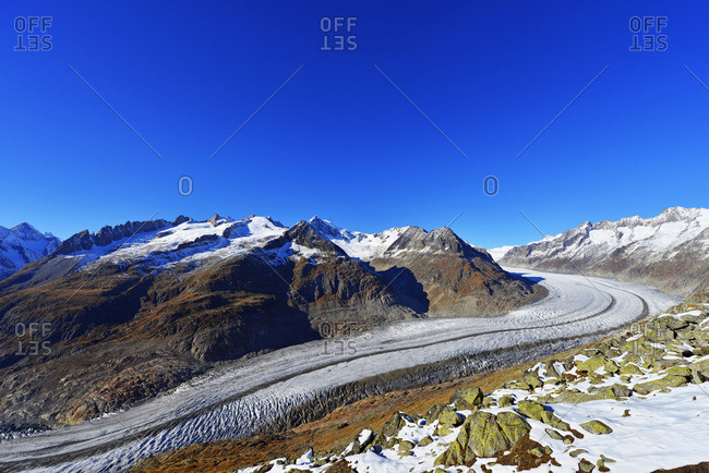 Aletsch glacier, Jungfrau-Aletsch, UNESCO World Heritage Site, Valais, Swiss  Alps, Switzerland, Europe stock photo - OFFSET