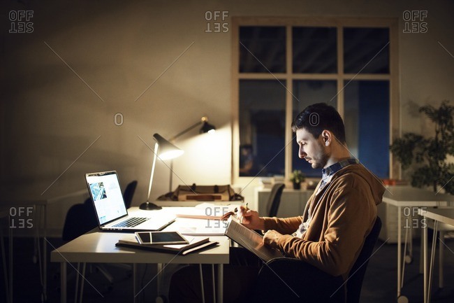 studying at a desk