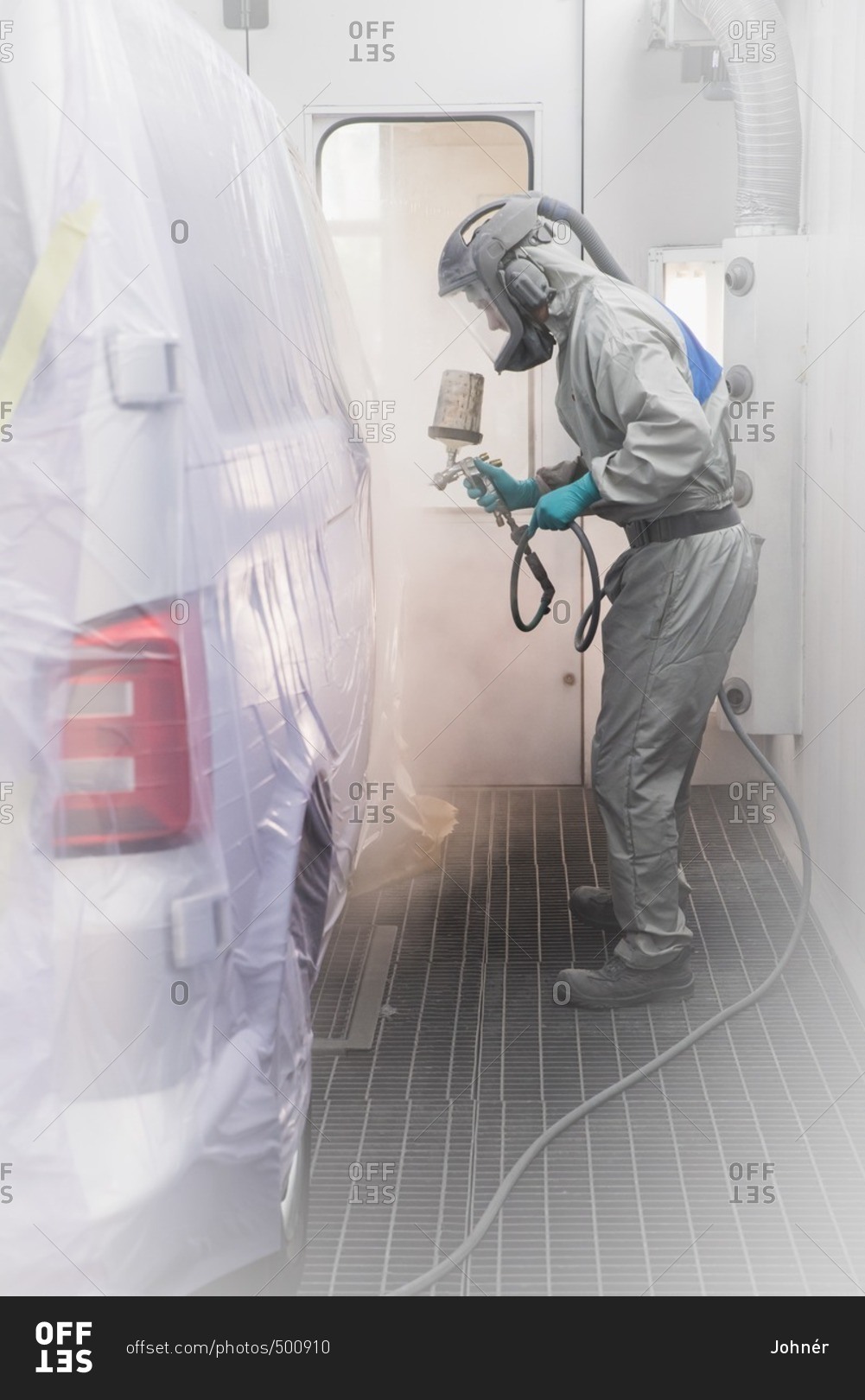 Man painting car Offset Collection stock photo OFFSET