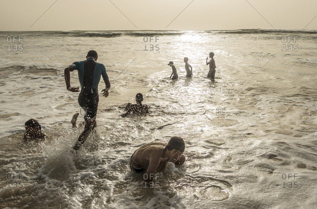 Boa Vista Cape Verde December 30 2016 Young Men Playing