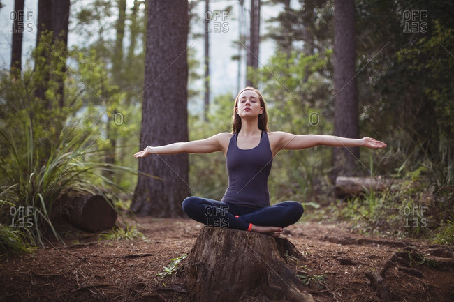 Yoga in the forest