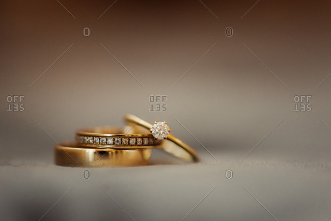 Gold and diamond wedding bands