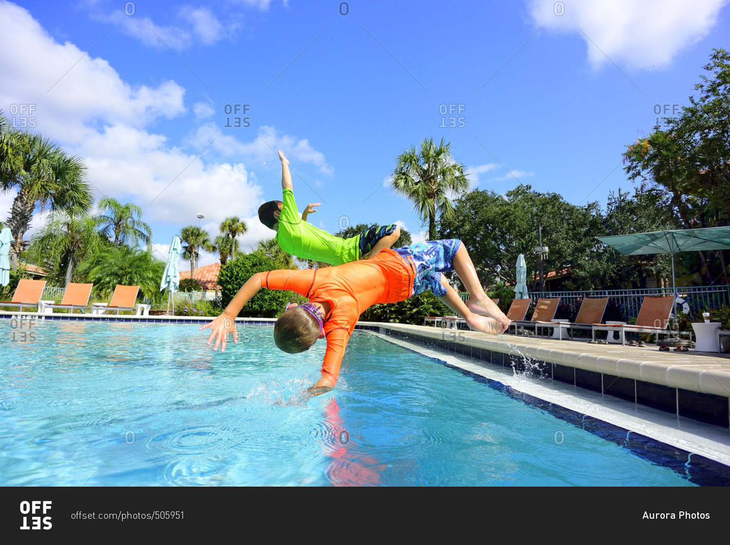 kids playing swimming pool