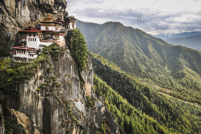 Taktsang monastery on a cliff high above paro valley
