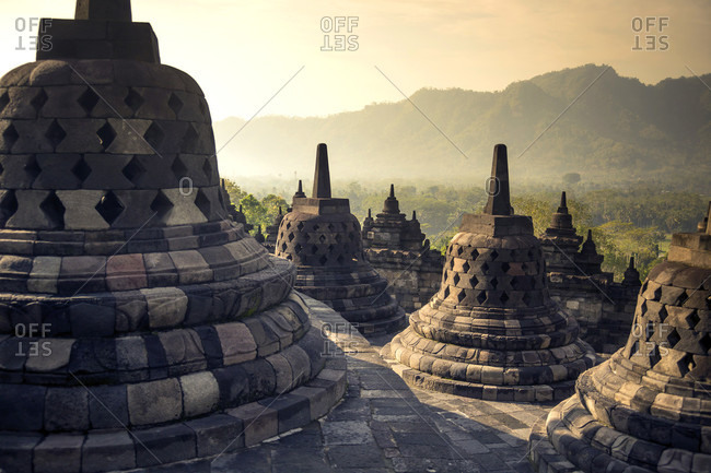 Ruins of the Borobudur temple in Yogyakarta, java island, Indonesia