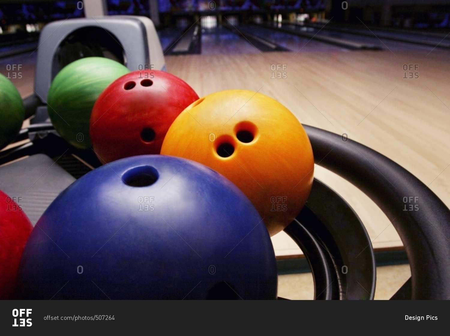 Bowling Balls In Bowling Alley