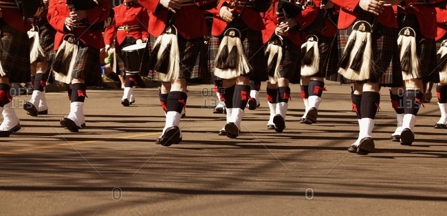 A Marching Bagpipe Band