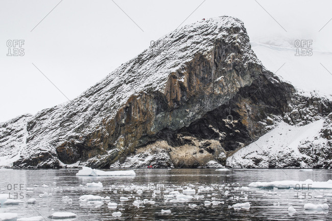 The cliffs at Almirante Brown Base in Paradise Bay, Antarctica