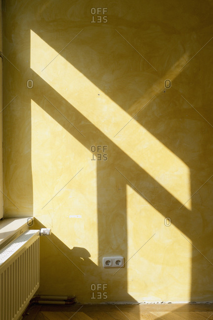 Room radiator wall shadow sunlight window