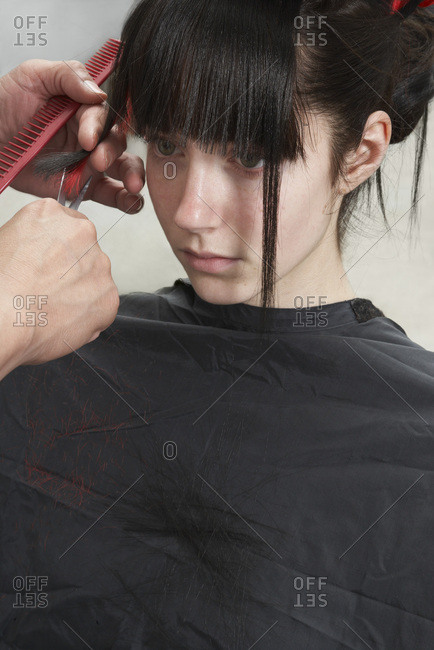 Woman Getting Haircut